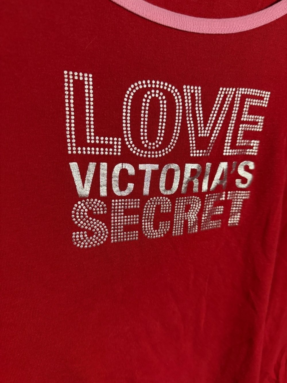 Victoria's Secret Red Long Sleeve Tee/PJ sleep top/dress size medium - Picture 4 of 7